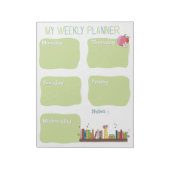 Boekenliefhebbers weekplanner notitieblok (Gedraaid)