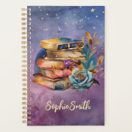 Boekenliefhebbers Whimsical Stack of Books Planner