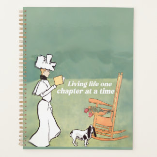 Boekenliefhebster Vrouw En Hond Lezen Planner