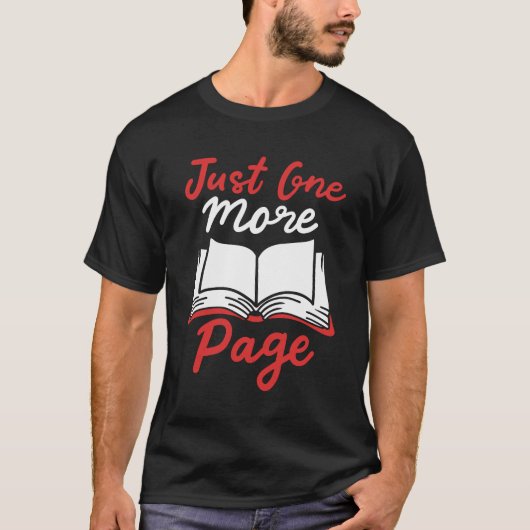 Boekennerd nog maar één pagina vorige lezer t-shirt (Voorkant)