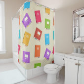 Boekenpatroon Douchegordijn (In situ)