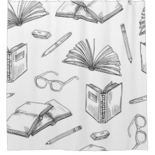 Boekenpatroon Douchegordijn