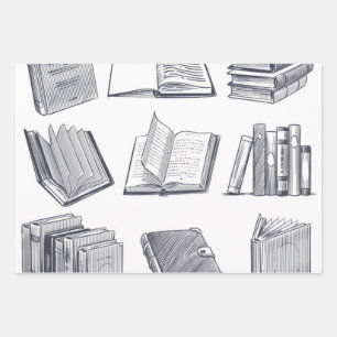 Boekenpatroon Inpakpapier Vel