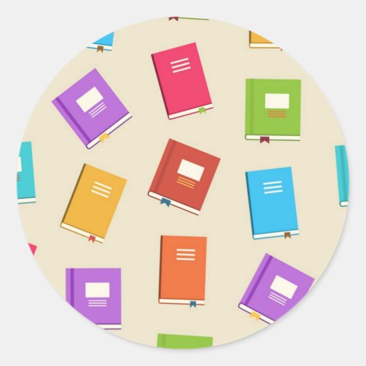 Boekenpatroon Ronde Sticker (Voorkant)