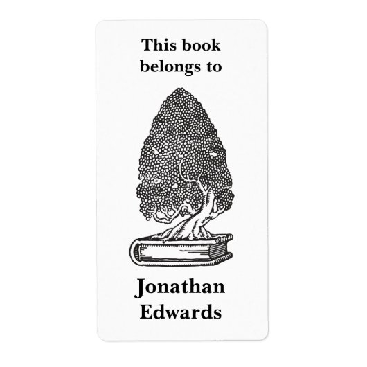 boekenplaat ex-libris tree etiket (Voorkant)