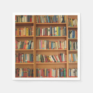 Boekenplank achtergrond servetten