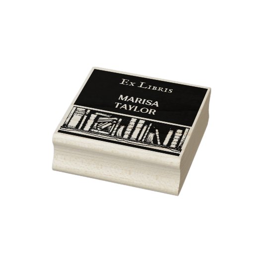 boekenplank ex libris rubberstempel 	rubberstempel (Stempel)