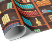 Boekenplank-geïnspireerd inpakpapier voor boekenli (Rol Hoek)