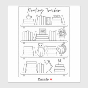 Boekenplank leeslogboek tracker Boekrug kleuren  Sticker