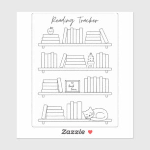 Boekenplank leeslogboek tracker Boekrug kleuren  Sticker
