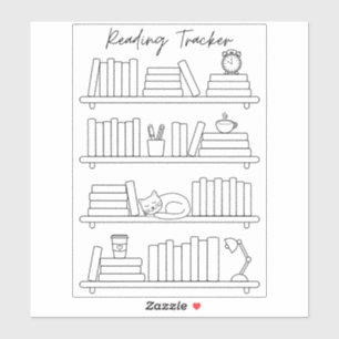 Boekenplank leeslogboek tracker Boekrug kleuren  Sticker