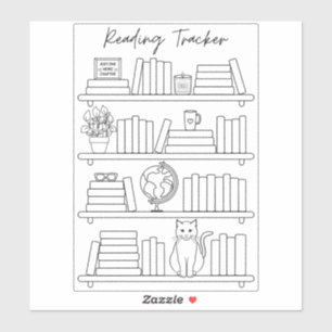 Boekenplank leeslogboek tracker Boekrug kleuren  Sticker