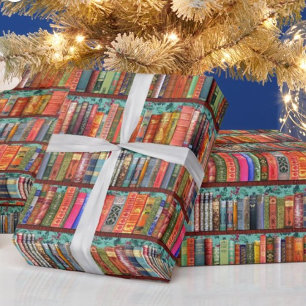  boekenplank voor kerstmis cadeaupapier