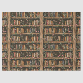 Boekenplanken met Bloeiende Klimplanten Tissuepapier