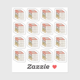 Boekenstapel voor boekenliefhebbers Bibliotheek Co Sticker