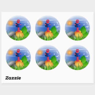 Boekenworm Leuke Leuke Leuke Kind School Ronde Sti Sticker