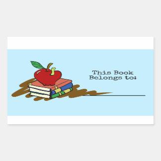 Boekenworm Red Apple Teacher Rechthoekige Sticker