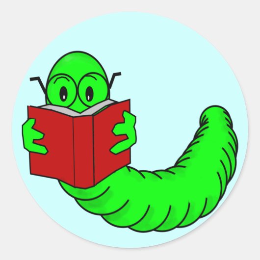 Boekenworm Sticker (Voorkant)