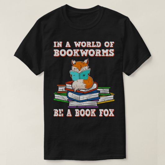 Boekenwurm Grappig leesboek Fox Reader T-shirt (Design voorkant)