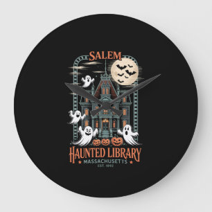 Boekenwurm Halloween T-shirt Geheime Bibliotheek Grote Klok