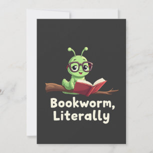 Boekenwurm Letterlijk Grappige Boekenliefhebbers Kaart