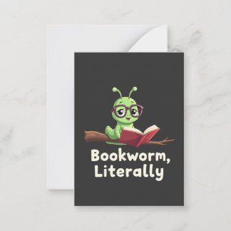 Boekenwurm Letterlijk Grappige Boekenliefhebbers Notitiekaartje
