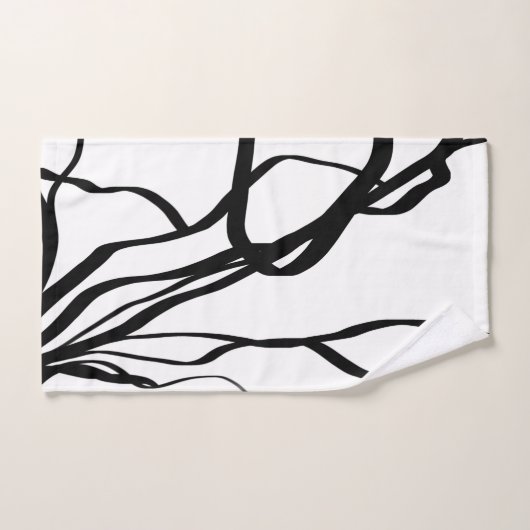 Boeket Blanc: Abstract Wit & Zwart Bad Handdoek (Handdoek)