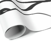 Boeket Blanc: Abstract Wit & Zwart Cadeaupapier (Rol Hoek)