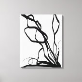 Boeket Blanc: Abstract Wit & Zwart Canvas Afdruk (Voorkant)