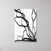 Boeket Blanc: Abstract Wit & Zwart Canvas Afdruk (Voorkant)