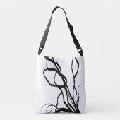 Boeket Blanc: Abstract Wit & Zwart Crossbody Tas (Achterkant)