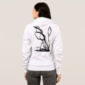 Boeket Blanc: Abstract Wit & Zwart Hoodie (Achterkant volledig)