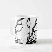 Boeket Blanc: Abstract Wit & Zwart Koffiemok (Voorkant links)