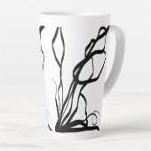 Boeket Blanc: Abstract Wit & Zwart Latte Mok (Rechterhoek)