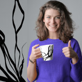 Boeket Blanc: Abstract Wit & Zwart Latte Mok