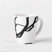 Boeket Blanc: Abstract Wit & Zwart Latte Mok (Rechterhoek)