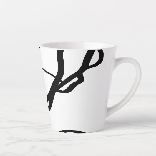 Boeket Blanc: Abstract Wit & Zwart Latte Mok (Rechts)