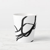 Boeket Blanc: Abstract Wit & Zwart Latte Mok (Voorkant)