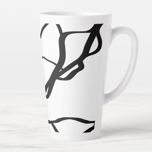 Boeket Blanc: Abstract Wit & Zwart Latte Mok (Rechts)