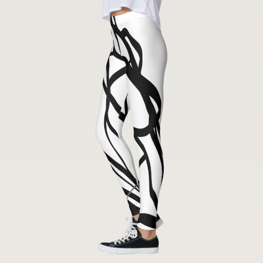 Boeket Blanc: Abstract Wit & Zwart Leggings (Links)