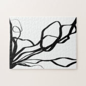 Boeket Blanc: Abstract Wit & Zwart Legpuzzel (Horizontaal)