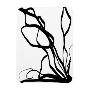Boeket Blanc: Abstract Wit & Zwart Magneet