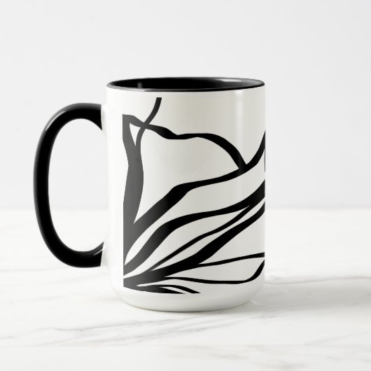 Boeket Blanc: Abstract Wit & Zwart Mok (Links)