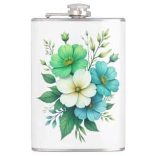Boeket Blauwe Witte Bloemen-57453 Heupfles
