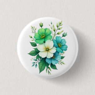 Boeket Blauwe Witte Bloemen-57453 Ronde Button 3,2 Cm
