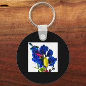 Boeket bloemen - Blauwe Orchideeën Sleutelhanger (Voorkant)