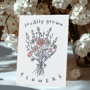 Boeket Bloemen Bloemist Boerenmarkt Reclamebord Met Voetstuk