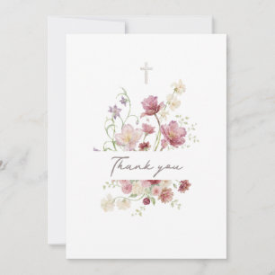 boeket bloemen   Doop dankkaart Kaart