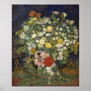Boeket bloemen in een vaas    kunstwerk poster