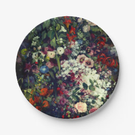  boeket bloemen in een vaas papieren bordje